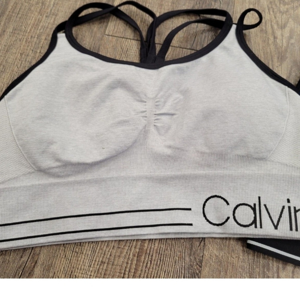 Calvin Klein Gray and Black Sports Bra